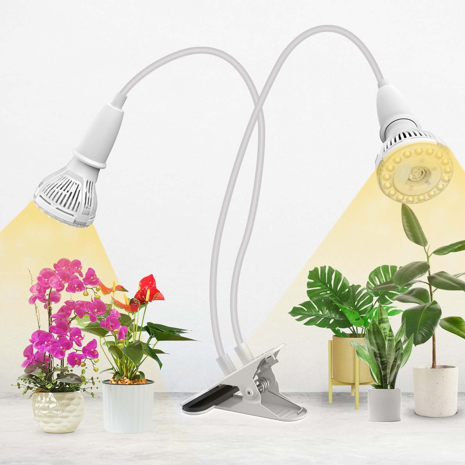 20W Adjustable 2-Head Clip-on LED Grow Light - Image 9