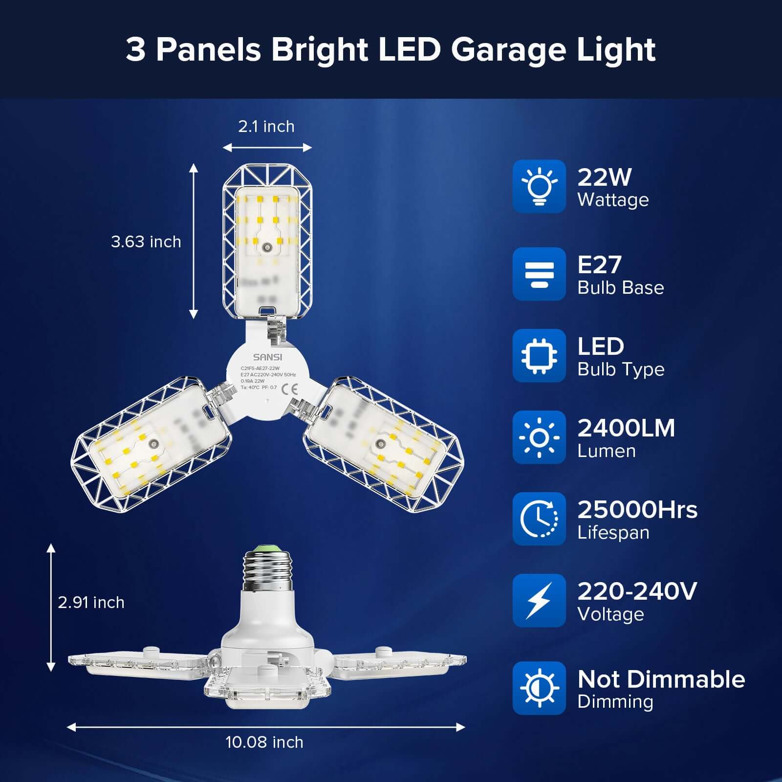 22W Panel Garage Light (EU&UK ONLY) - Image 4