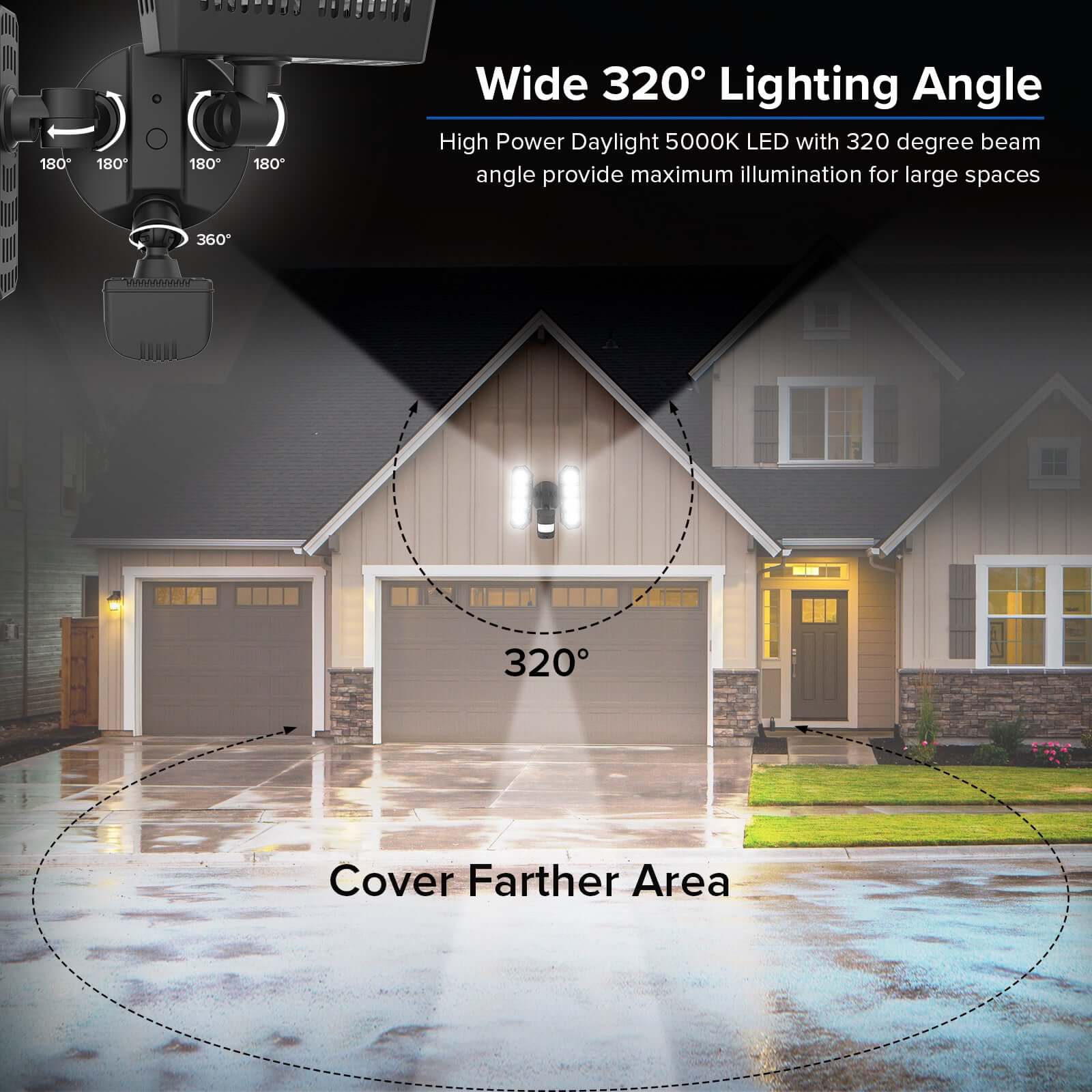 Rectangle 36W LED Security Light (Dusk to Dawn & Motion Sensor) - Image 6