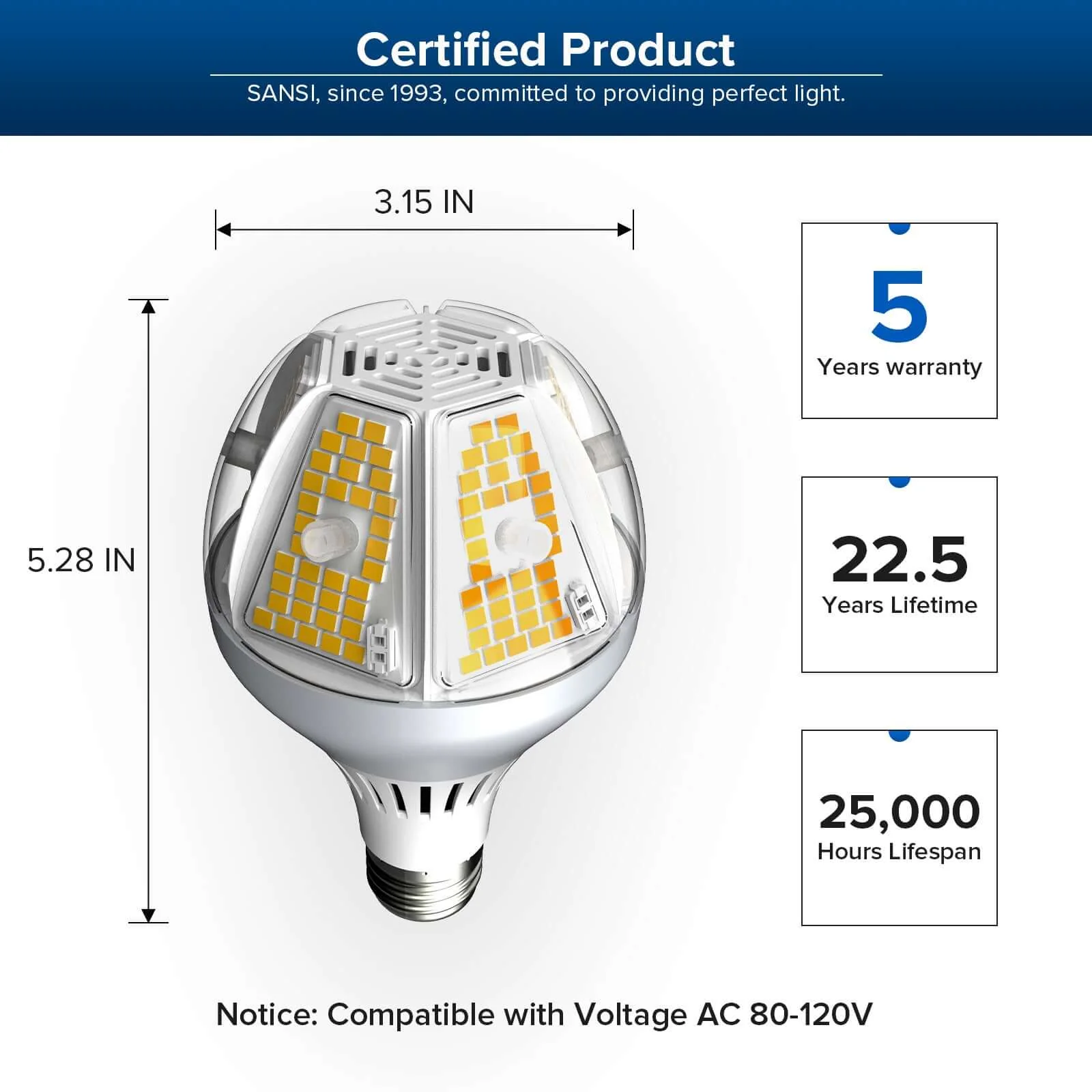 A21 35W LED Light Bulb 5000K (US ONLY) - Image 3