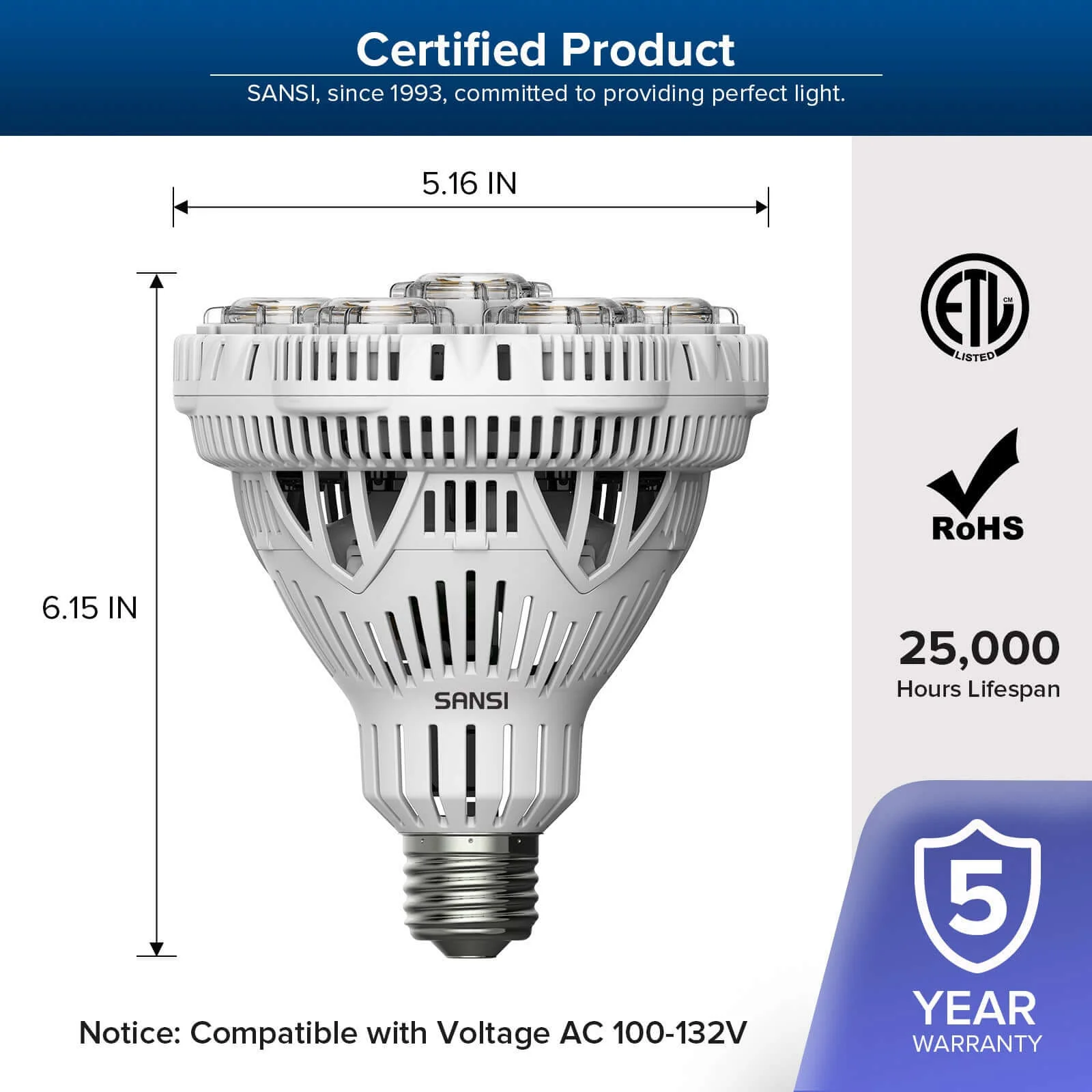 BR30 40W LED Light Bulb (EU/UK ONLY) - Image 5