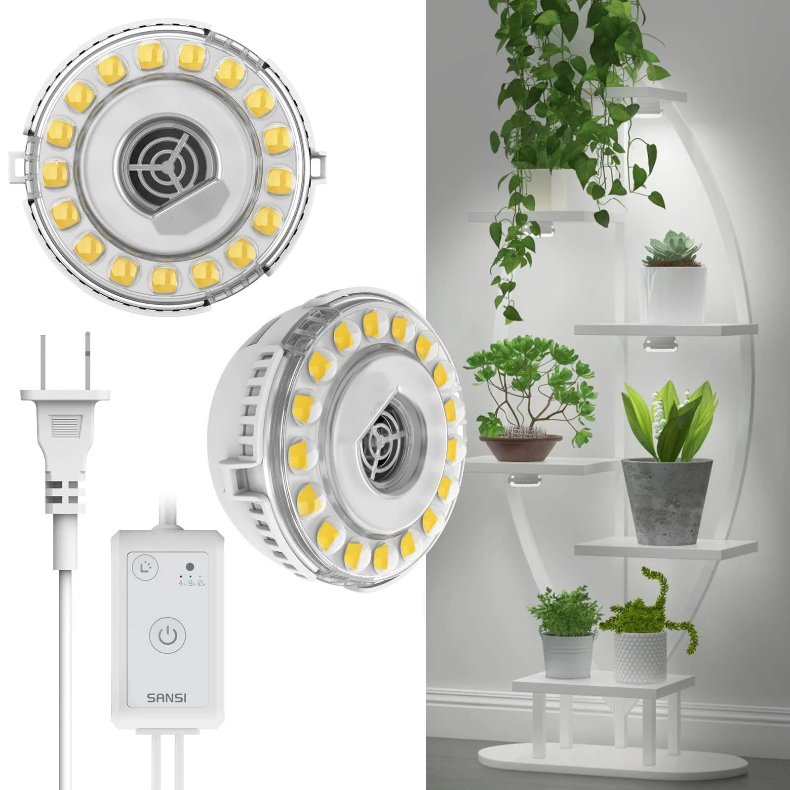SANSI 10W LED Puck Grow Light With Timer & Dimmer - Image 12