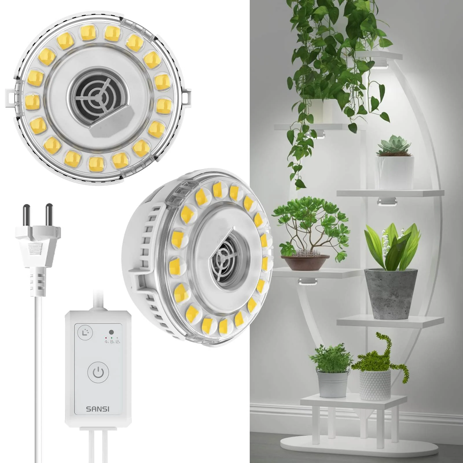 SANSI 10W LED Puck Grow Light With Timer & Dimmer - Image 8