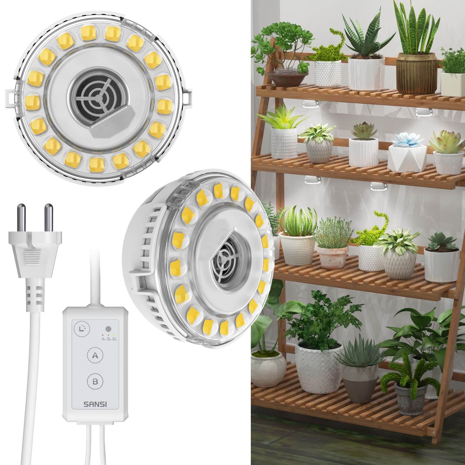 SANSI 10W LED Puck Grow Light With Timer & Dimmer - Image 9