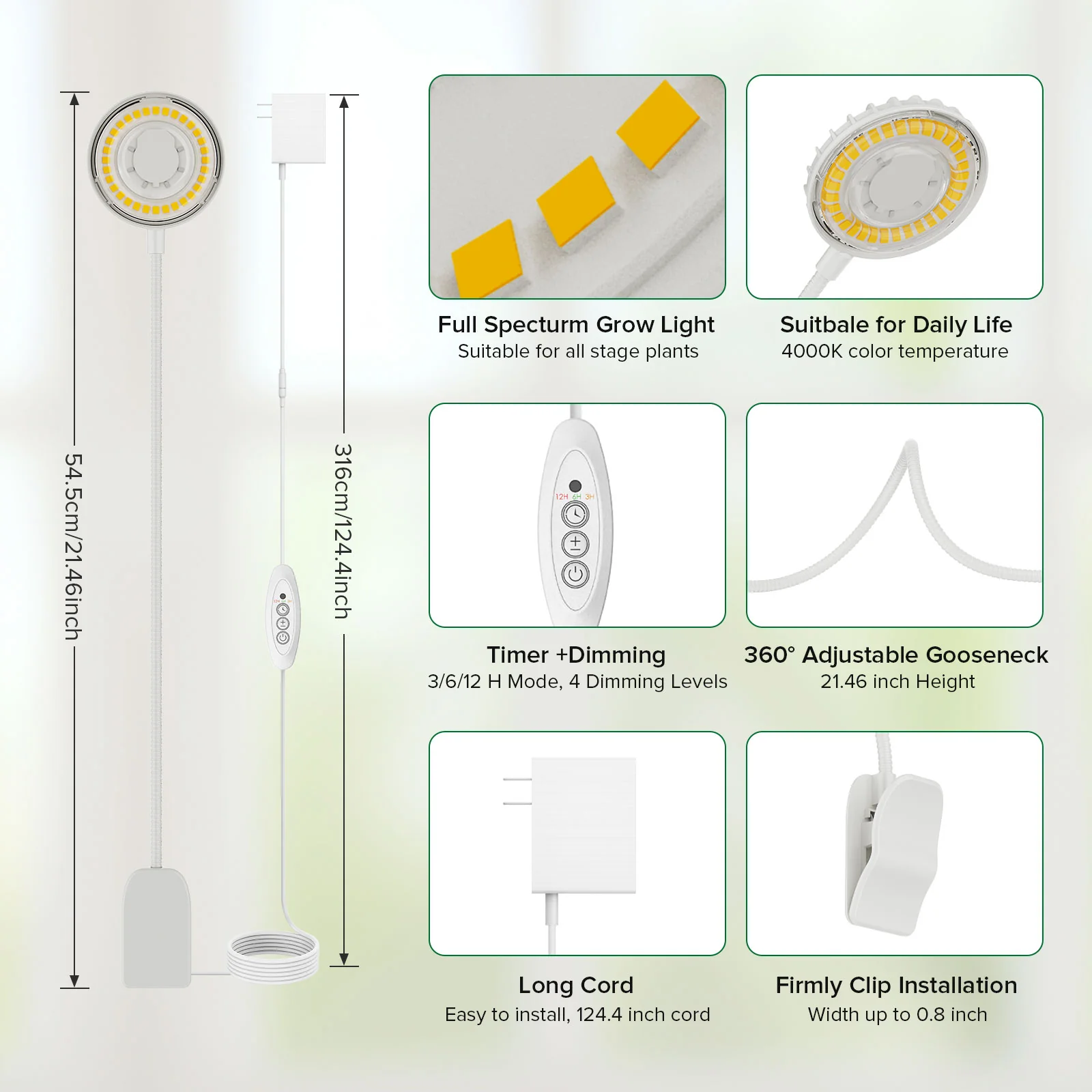 SANSI 12W Pot Clip LED Grow Light (US ONLY) - Image 3