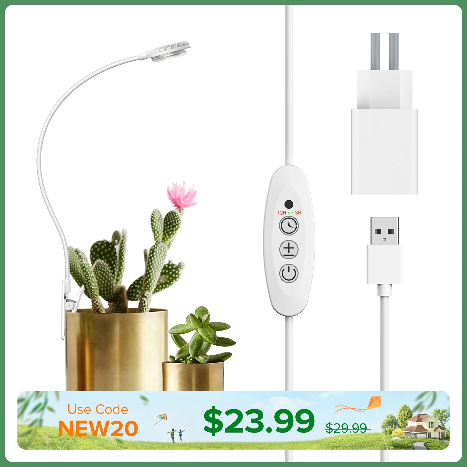 SANSI 4.5W Pot Clip LED Grow Light (EU/UK ONLY) - Image 16