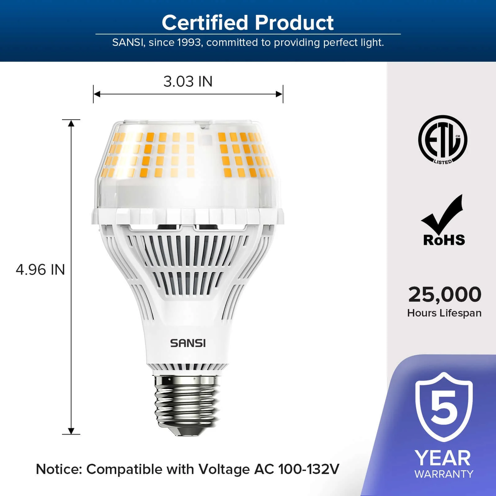 Upgraded A21 22W LED 3000K/5000K Light Bulb(US/CA ONLY) - Image 3