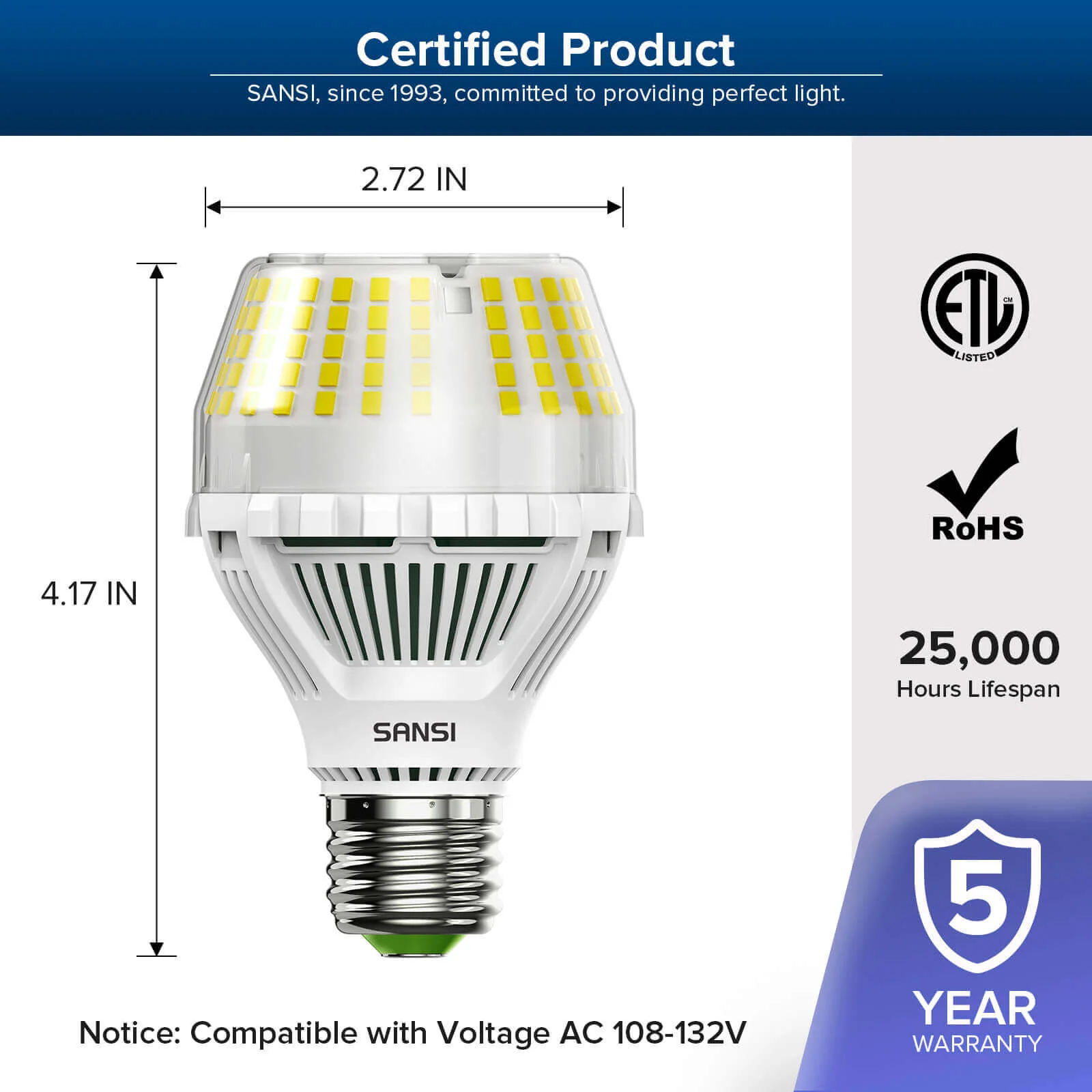 Upgraded Dimmable A19 17W LED 3000K/5000K Light Bulb - Image 7