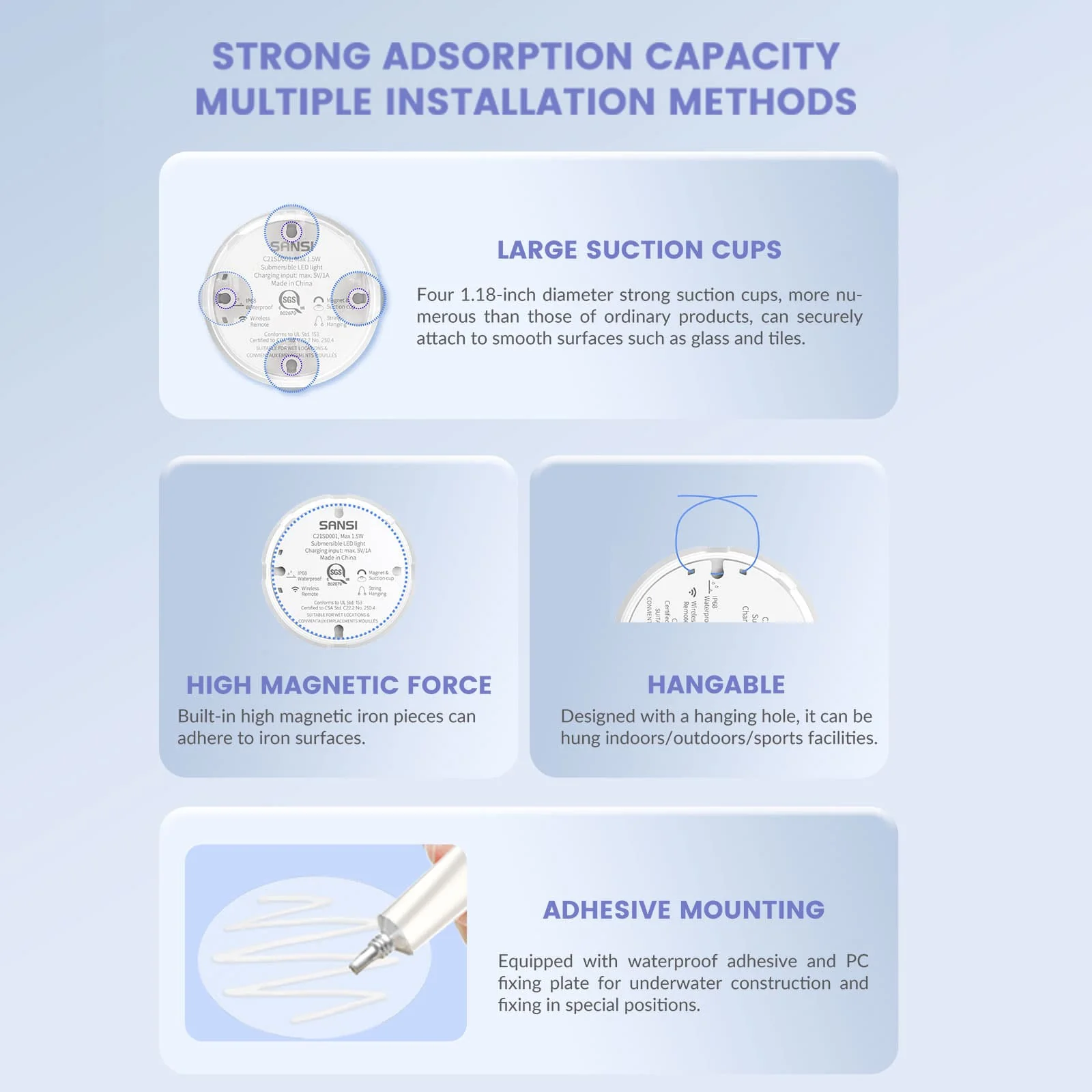 Wireless Charging RGB Color Changing Pool Light (US ONLY) - Image 7